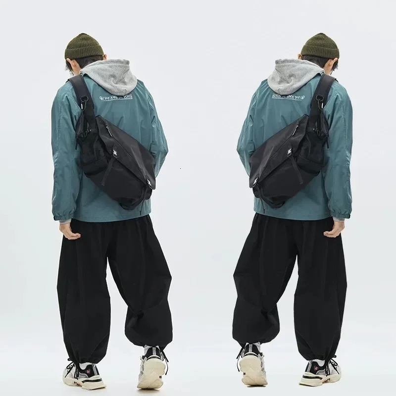 Causal Nylon Shoulder Man Bag Japanese Teenager School Laptop Sling Mens Bag Streetwear Travel Cross Bag Messenger Bags for Men 241115