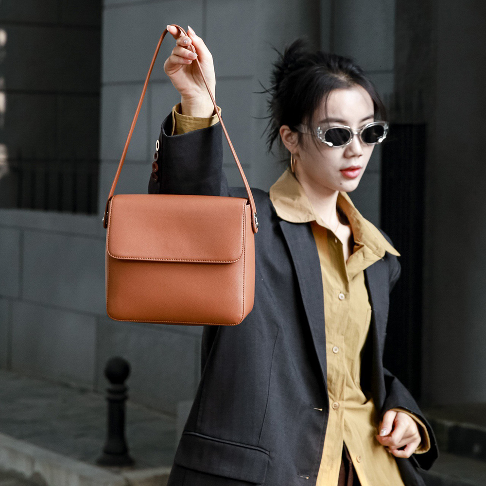 High-end Casual Square Crossbody Women's Split Leather Versatile Underarm Shoulder Bags dddmymoon