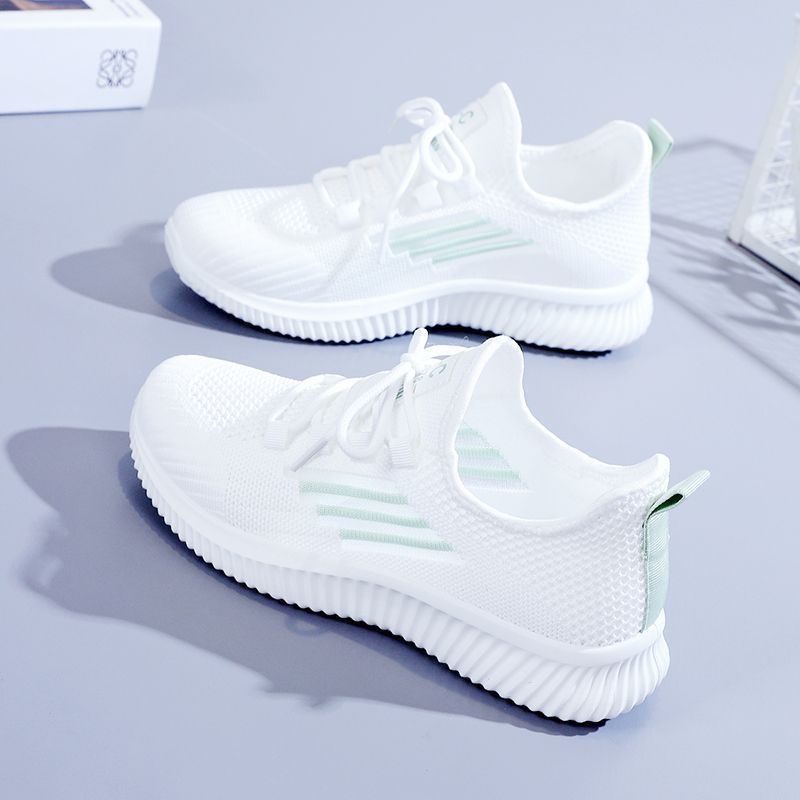 Women's white casual summer breathable sports women's lightweight and comfortable soft soled mesh shoes
