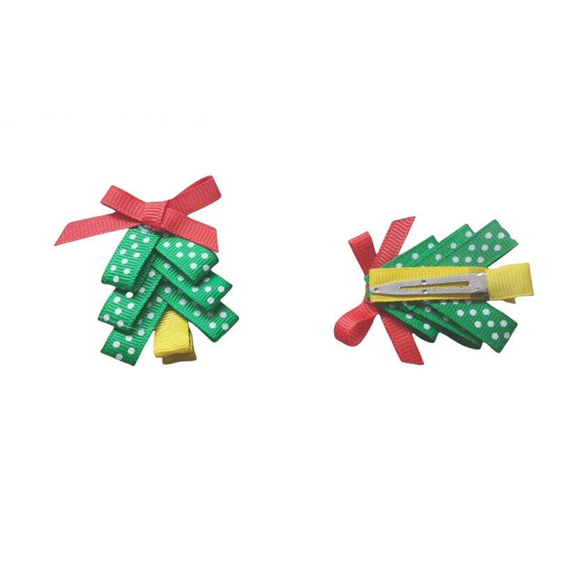 Girls Baby Christmas Tree Hair Clip Accessories Kids Children's 2 Inch Bows Flower Headband Renda Bowknot Hairpin Xmas Barrettes Headwear 10PCS H