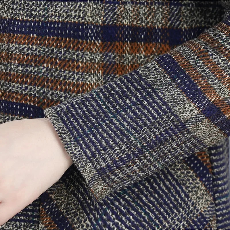 Autumn and winter coat wool coat womens middle-aged and elderly mother wearing cotton trench coat womens plain coat 241115