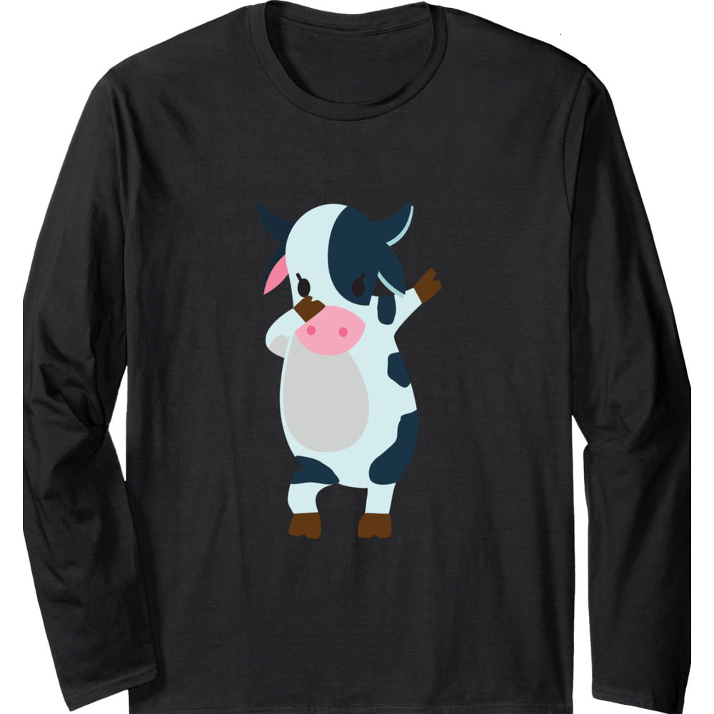 Long Sleeve Shirts for Men sweatshirt Cute Cow Cartoon Funny Cow Lover Gift Idea Long Sleeve Tee Streetwear Casual tops clothes fashion cool