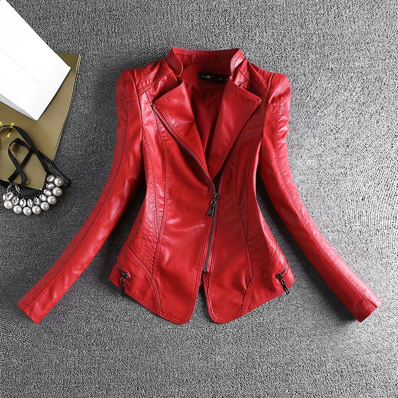 Spring And Autumn Women Leather Jacket Coats Slim Ladies Clothing 241115