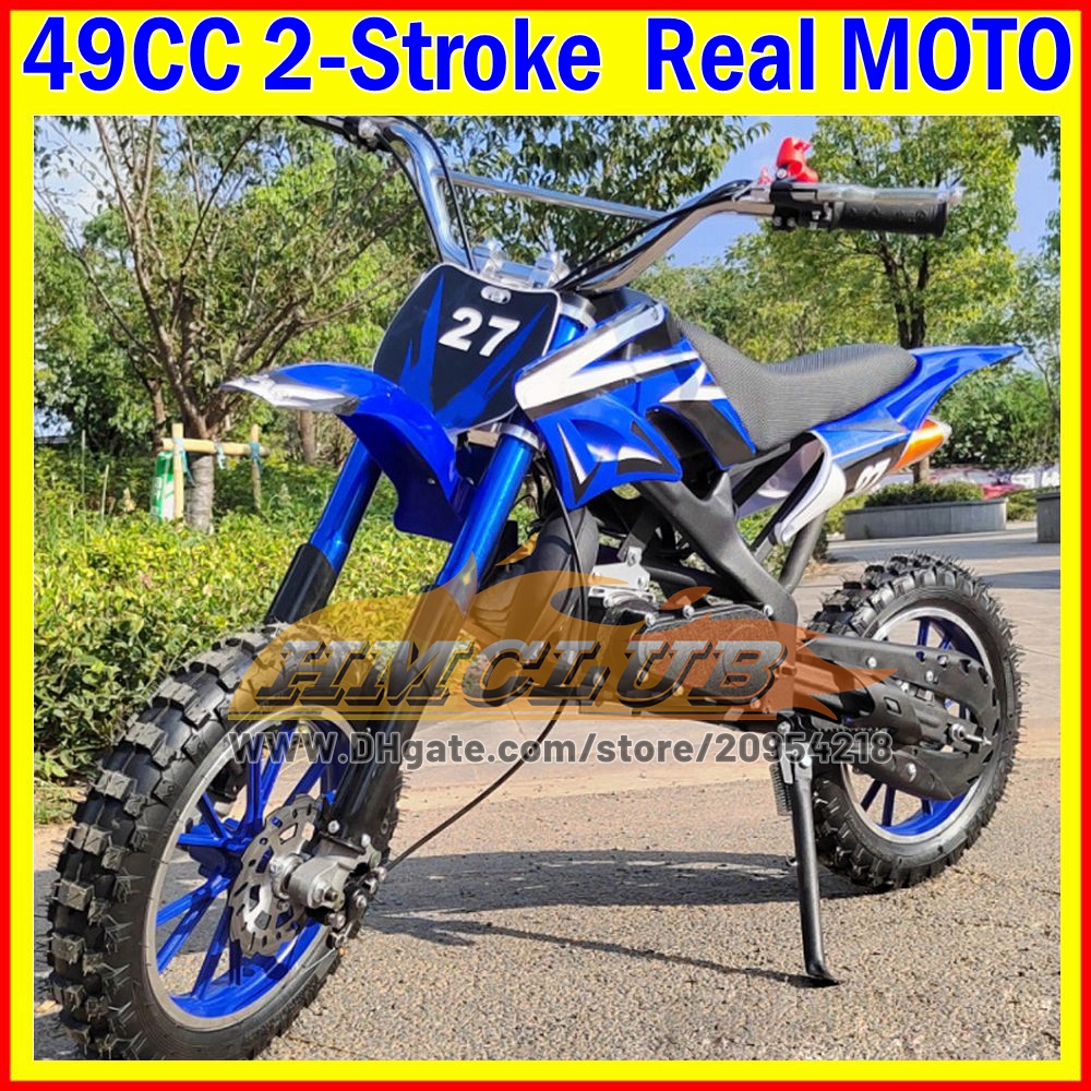 16Colors Real 2 Stroke Dirt Bike Mountain Mini Motorcycle Small Buggy 49/50CC Scooter Superbike Moto Gasoline Adult Child ATV off-road Vehicle Boy Gir
