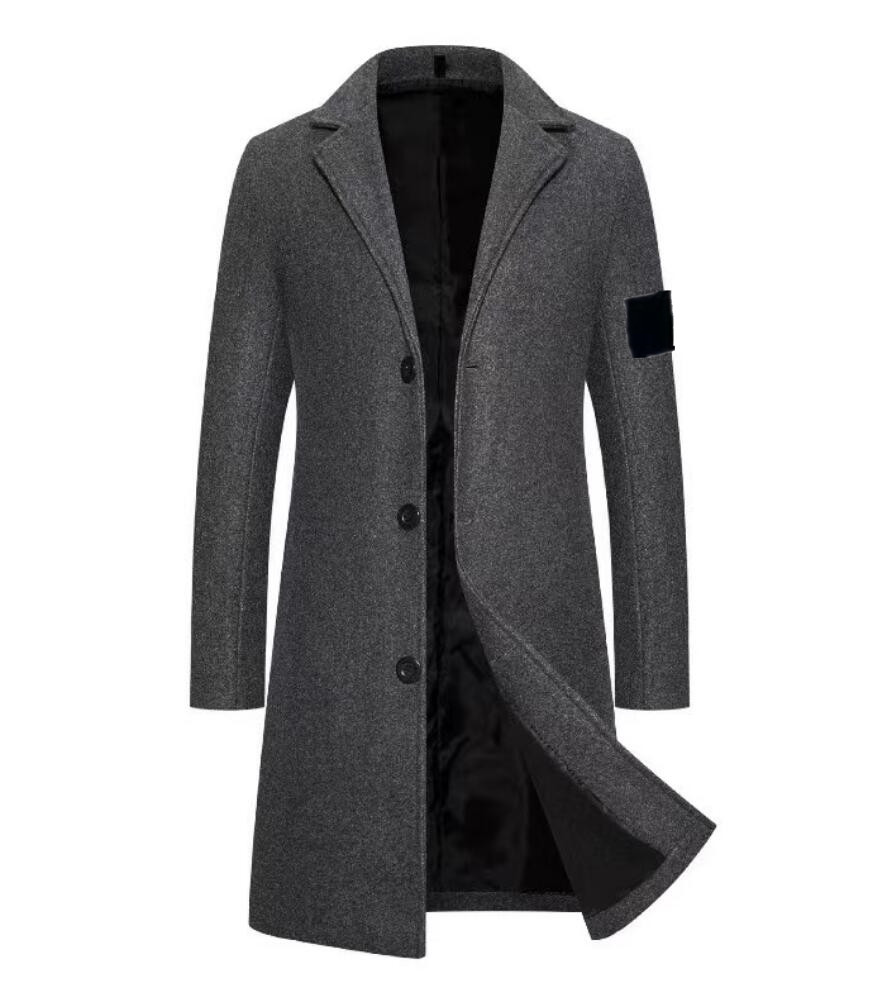 luxury Autumn Winter stones jacket islands cargo jumper Mens women Long Trench Coat Fashion Boutique Wool Coats Male Slim Woolen Windbreaker Jacket me