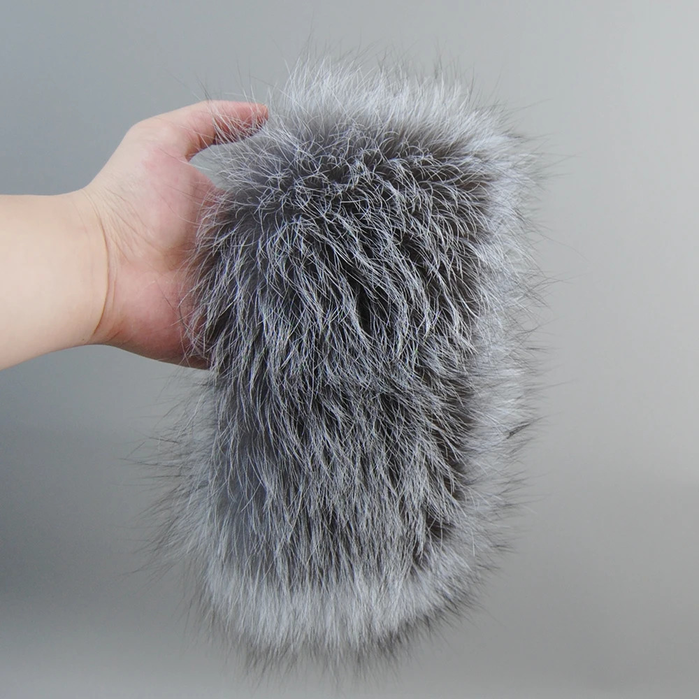Natural Good Elastic Knitted Genuine Real Fox Fur Ring Scarves Warm Fox Fur Headband Women Winter Fashion Real Fox Fur Scarf 241115