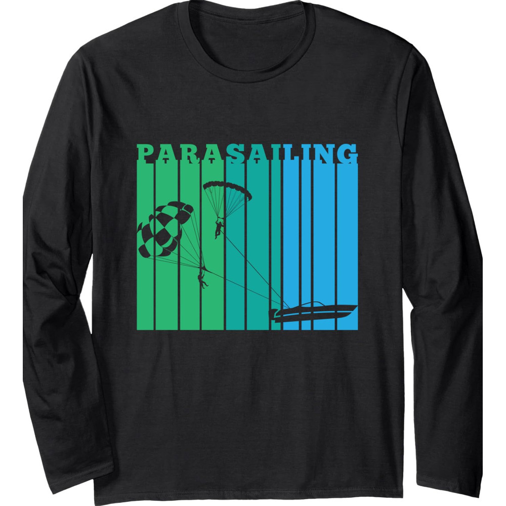 Long Sleeve Shirts for Men sweatshirt Retro Style Parasailing Two Parasailers Funny Gift Long Sleeve T-Shirt T shirt Tee Streetwear Casual tops clothe