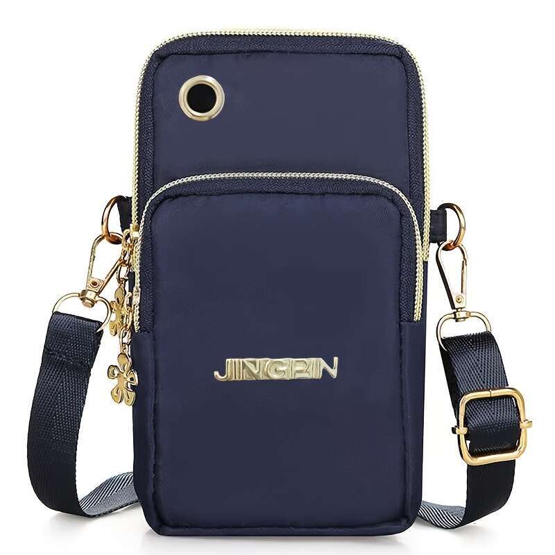 2025S Designer S New Model Mini Black Crossbody Phone Bag With Adjustable Shoulder Strap Golden Charm And Stylish Design