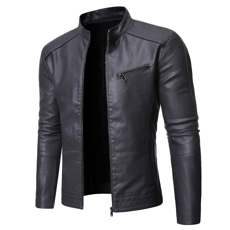 autumn and winter mens leather jacket fashion trend Korean slim fit casual motorcycle 241115