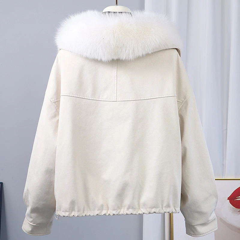 2024 Winter Puffer Jacket Women Short Real Fur Leisure Time Warm 90 White Duck Down Coat Female Parkas Waterproof 241115