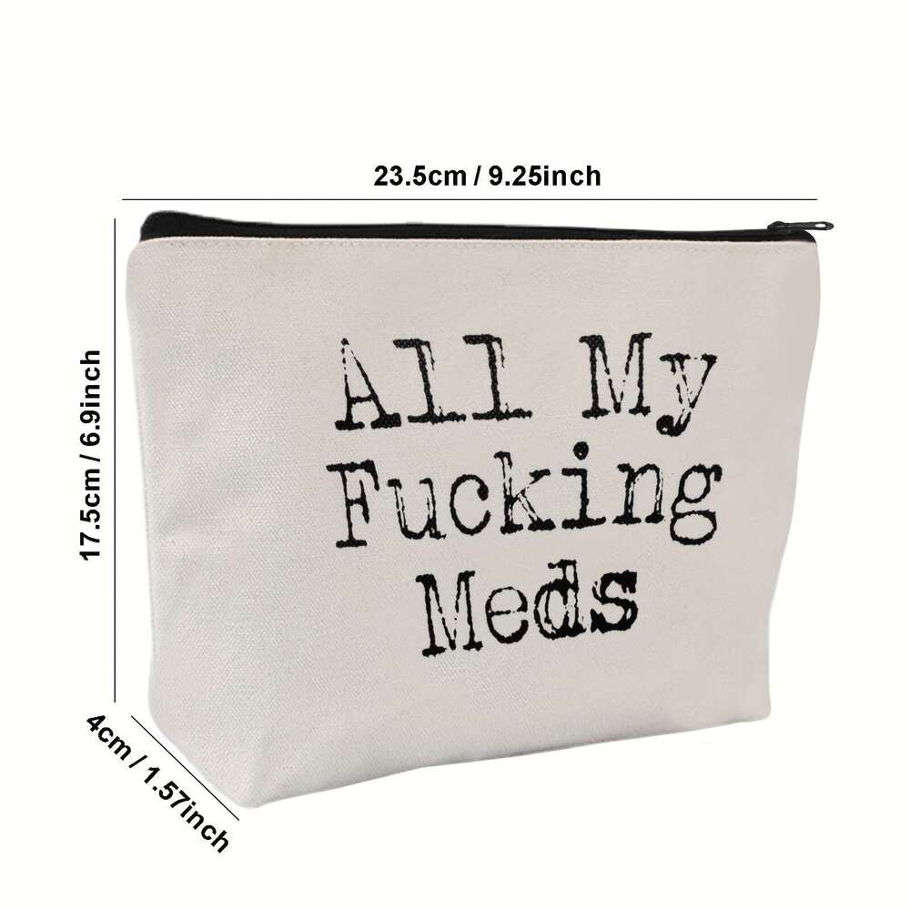 Zocigifts Compact Travel Pill Organizer - Unisex Canvas Medication Bag, Perfect For First Aid & Cosmetics, Ideal Health Gift