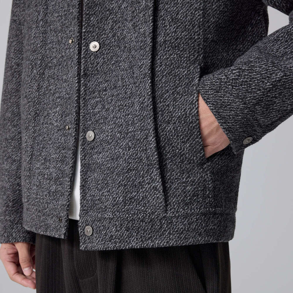 Momaike Twill Texture Double-Sided Woolen 2024 Winter New Thick Men's Jacket 81251