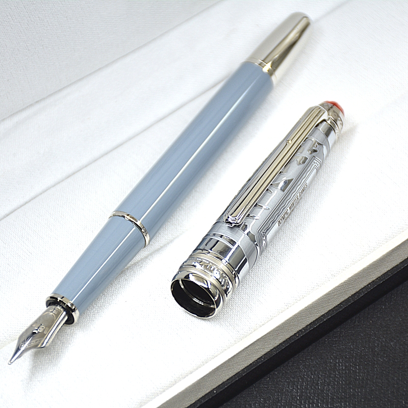 Special Edition Chamonix 1924 Rollerball Pen Ballpoint Pen Silver Metal Relief Office School Writing Ink Fountain Pens With Serial Number