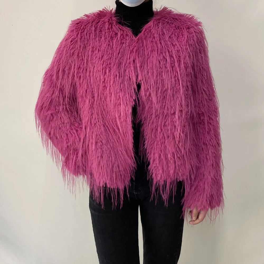 2023 Springtime Fur Coat Women High Quality Fashion Faux Fur Coat Artificial Raccoon Braid Short Jacket 241115