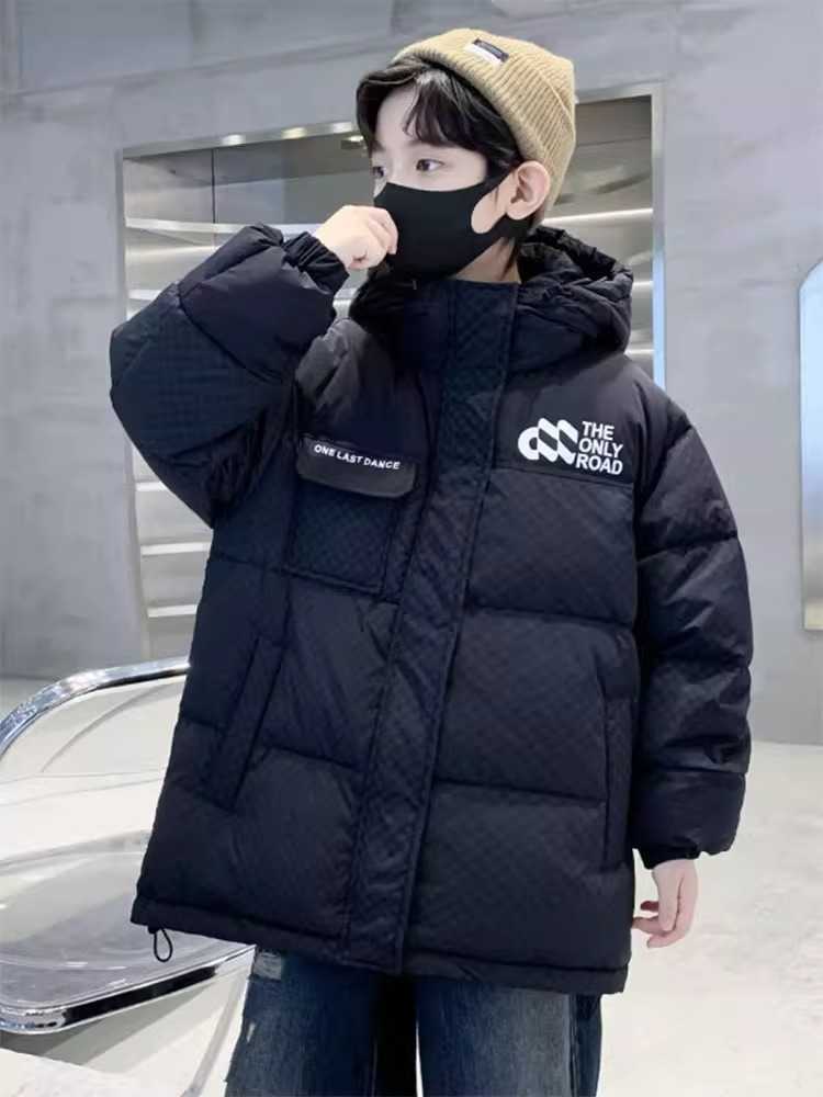 Down Coat Children's down jacket for boys Winter light boys medium length 90-fleece coat for children H241010