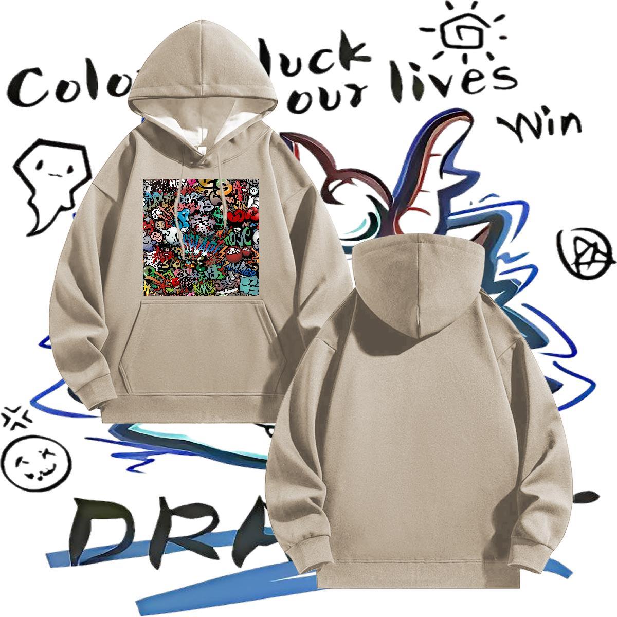 Classic Casual Men Sweatshirt hoodie Street wear Hip Hop Comfortable Men Hoodie Drawstring Long Sleeve Custom Print Plus Size Tops Hoodie Thick Fleece