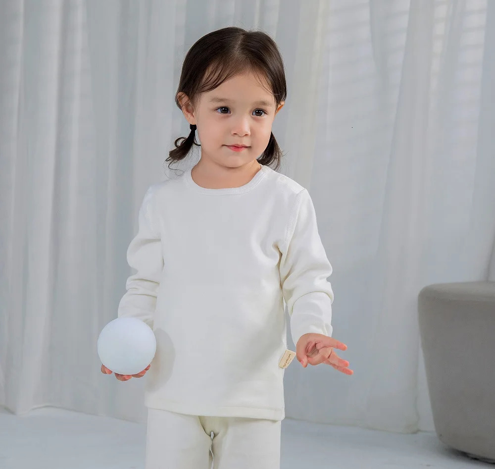 0-2 year baby pajamas for spring summer and winter white 100% natural color cotton for boys and girls and warm for babies children and families wearin