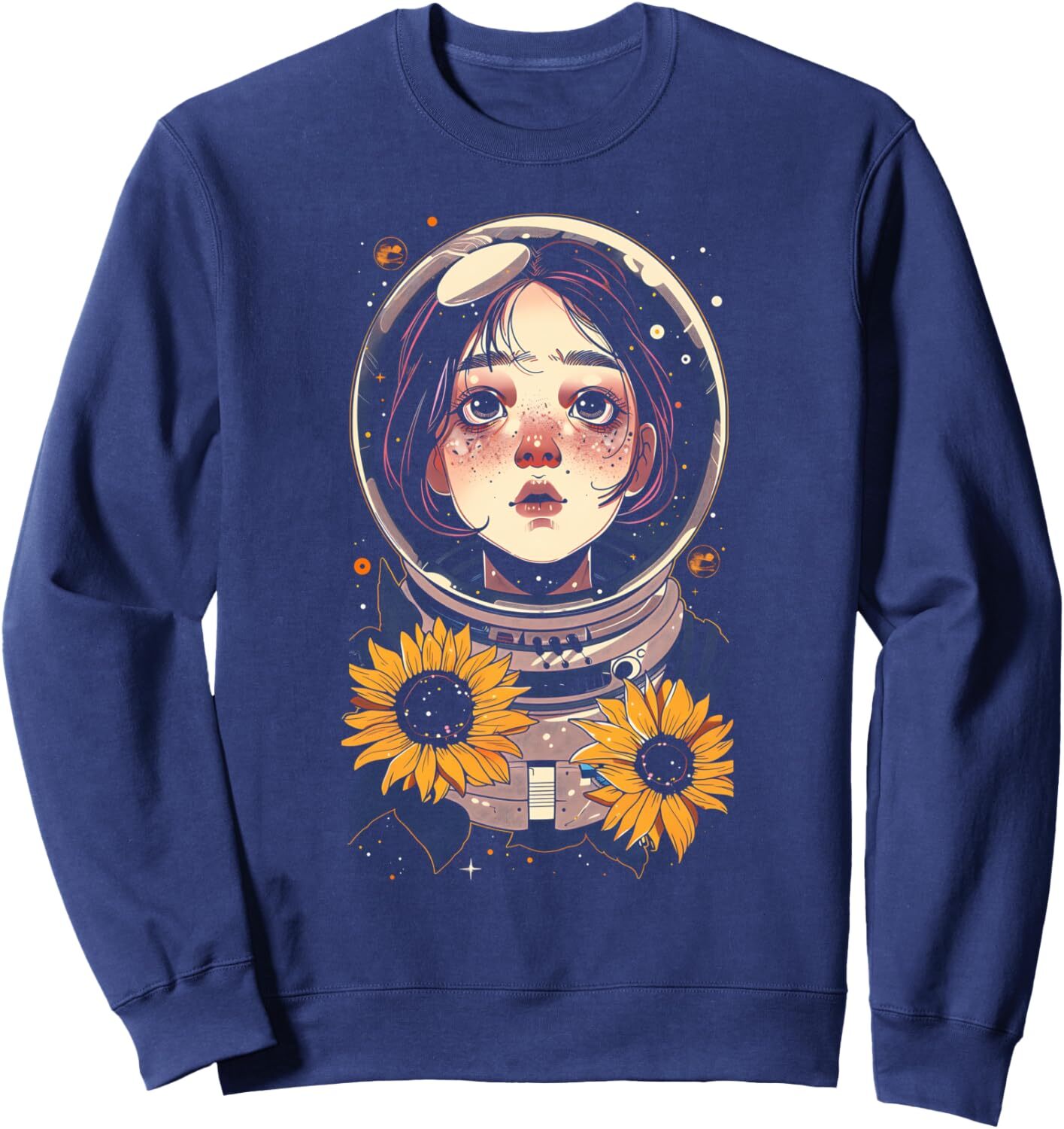 Long Sleeve Shirts for Men sweatshirt Astronaut Sunflower Space Galaxy Planet Science Geek Graphic Sweatshirt T shirt Tee Streetwear Casual tops cloth