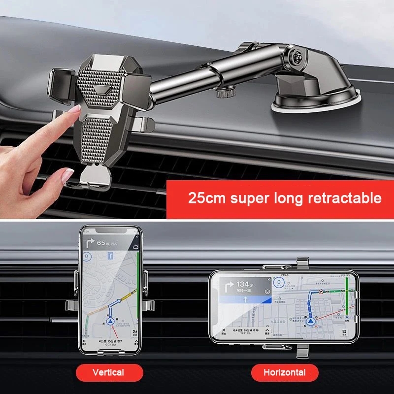 Universal Sucker Car Phone Holder With Vent 360° Windshield Car Dashboard Mobile Cell Support Bracket For iPhone 15 14 Plus 13 12 11 Pro Max 4.0-7 Inc