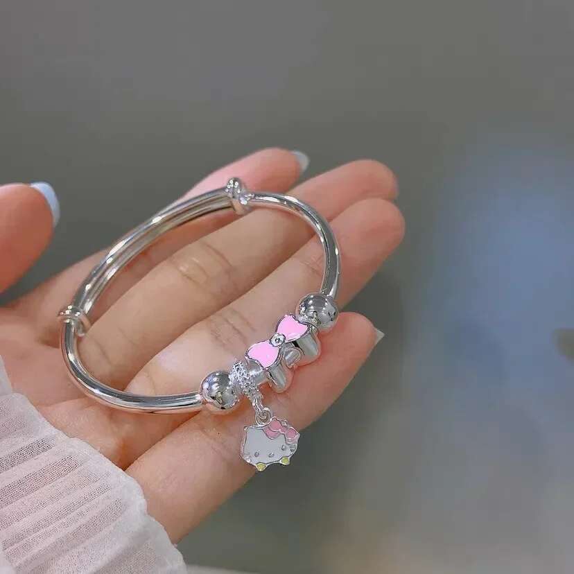 2024 Hello Kittys Kawaii Bracelet Pendant Cartoon Fashion Girl Jewelry Birthday Christmas Z250910