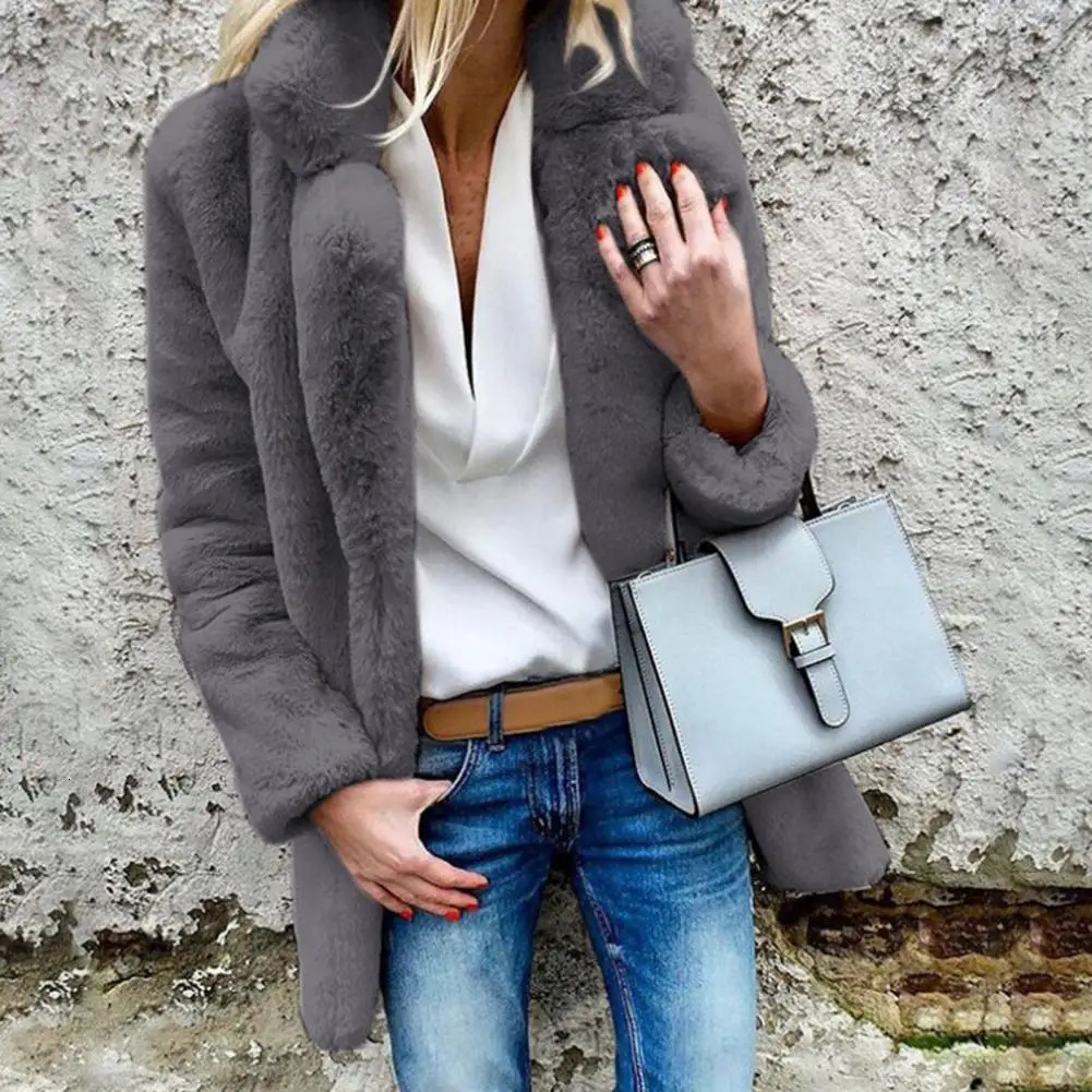 Furry Thicken Women Jacket Plush Fur Winter 2024 Cool Girls Fluffy Open Stitch Lady Coat 241115