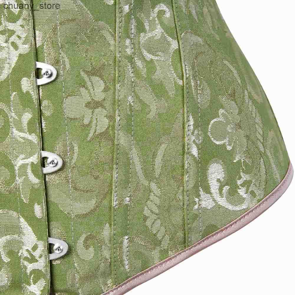 Belts Womens Corset Top Vintage Bustiers Lace Up Corsets Jacquard Bustier Elegant Korsett Halloween Party Costume Medieval Outfits L240910
