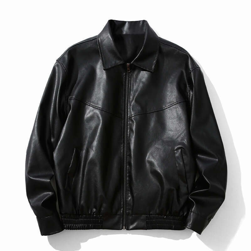 American Black Leather For Both Men And Women, Autumn New Product, Trendy Brand, Couple, High Street, Two-Fold Jacket