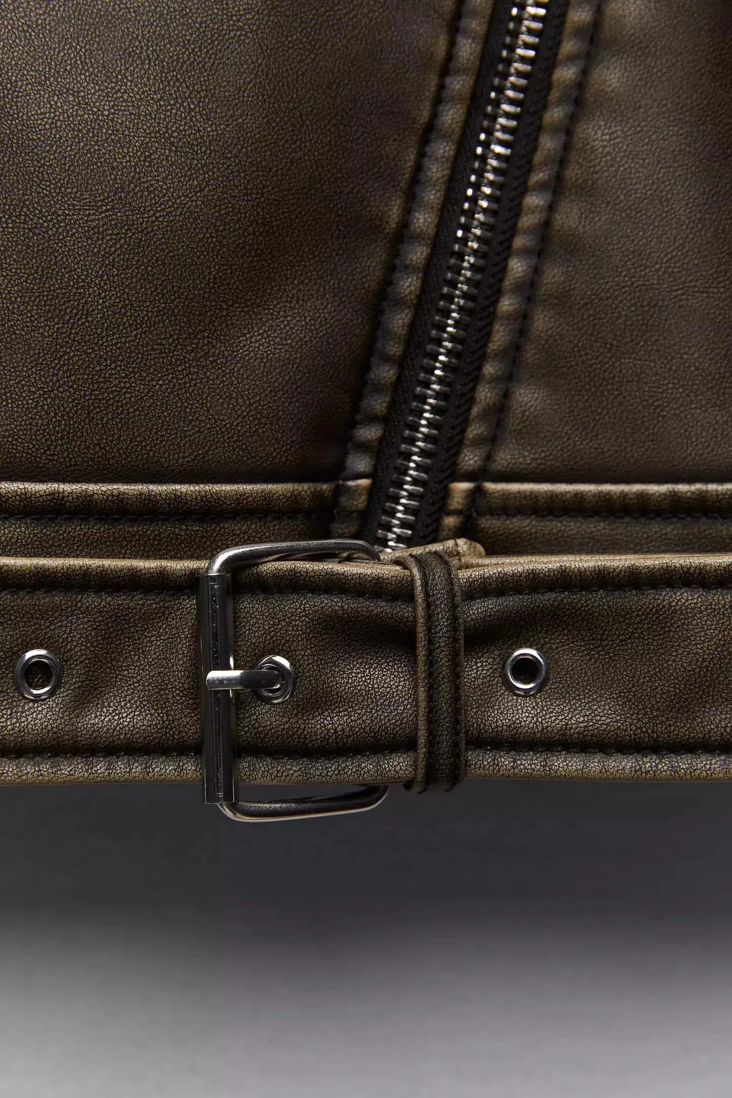 ZVRI ladies 2024 vintage do old washed leather locomotive type PU jacket womens coat top 241115