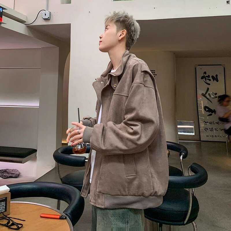 Autumn/Winter American Vintage Deer Skin Velvet For Men, Spring/Autumn, High End, Rascal And Handsome, Casual, Loose Collar Jacket