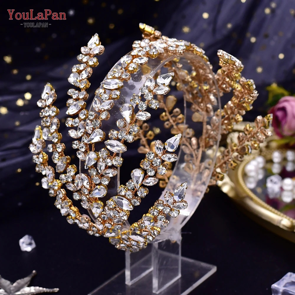 YouLaPan HP425 Wedding Headwear and Crown Rhine Stone Wedding Hair Accessories Female Bridal Headwear Bridal Headband 241115