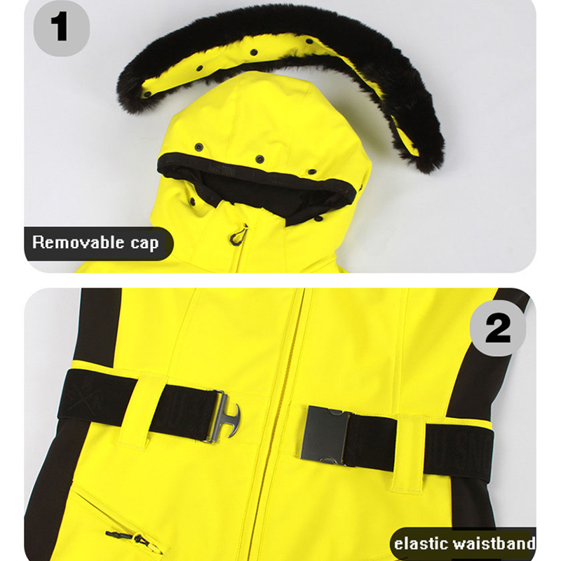 2025 New Skiing Suit Outdoor Winter Slim Fit Overalls Women One Piece Warm Ski Clothes Female Pro Windproof Waterproof Jumpsuit