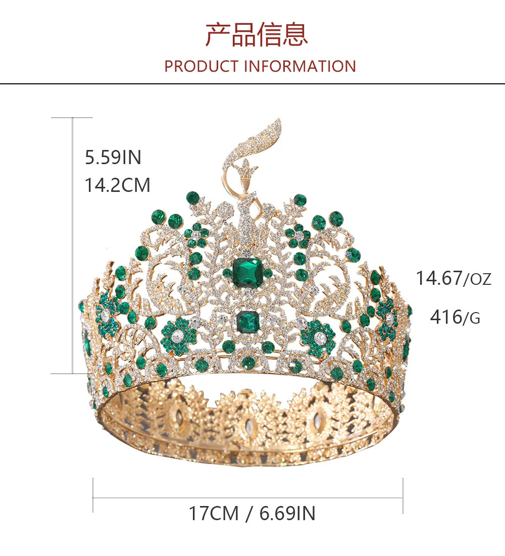 International beauty pageant Miss Pageant Crown Global High Tiaras Diamond Bridal Hair Accessories 241114