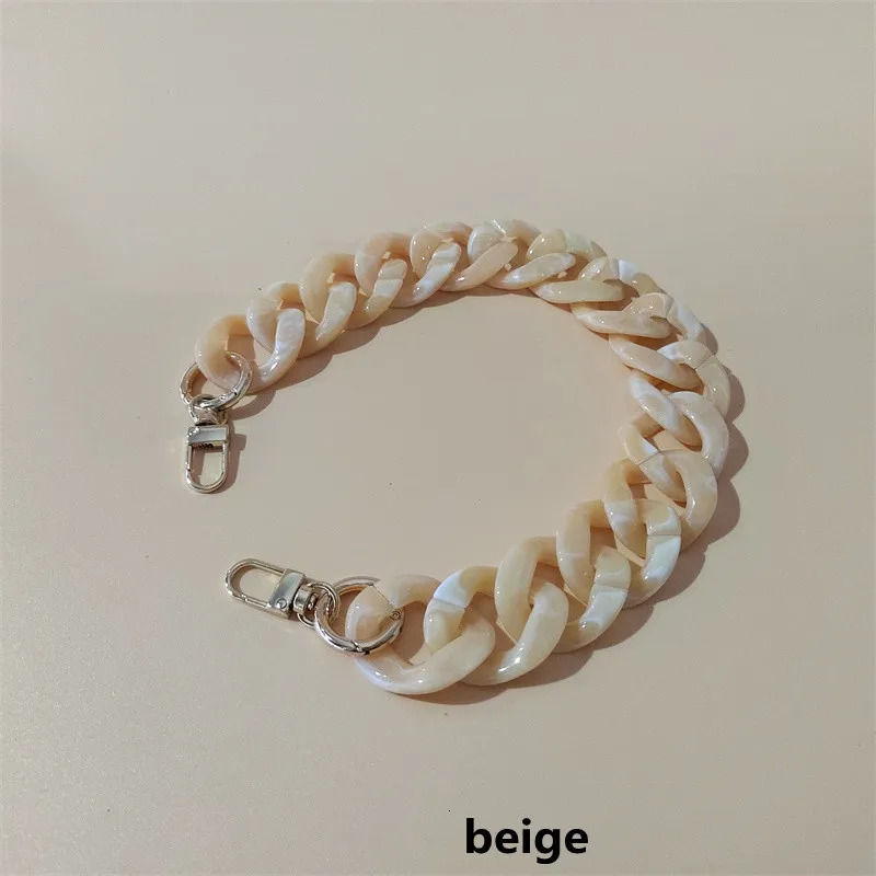Trendy Resin Acrylic Plastic Pvc Bag Strap Chain Handbag Replacement With Snap Hooks Diy Purse Handle Accessories Bag Parts 241115