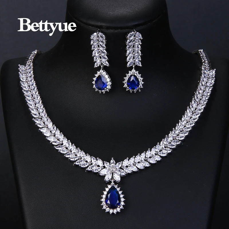 Bettyue charming fashion elegant cubic zirconia multi-color European and American style wholesale jewelry set womens decoration 241115