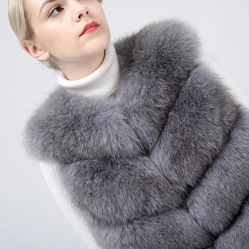 Natural Fur Coat 100 Real Vest Jacket Womens Pretty Warm Coats 241115