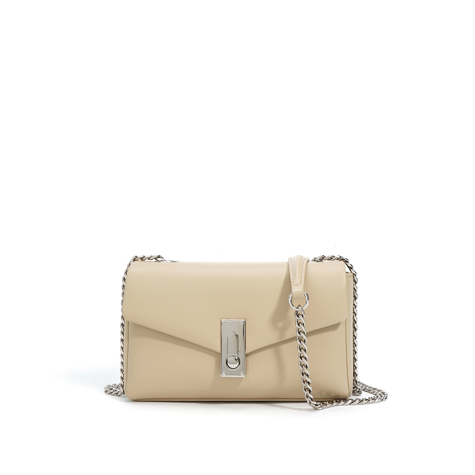 Solid Color Simple Small Leather Square Bag For Women Chain Shoulder Fashion Ladies Crossbody Bags dddmymoon