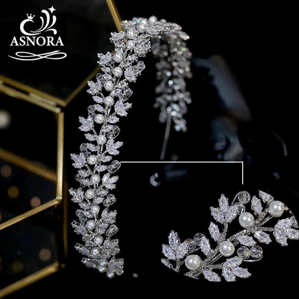 2024 Crystal Pearl Hair Accessories Fashionable Bridal Headwear Wedding Hair Accessories CZ Headwear 241115