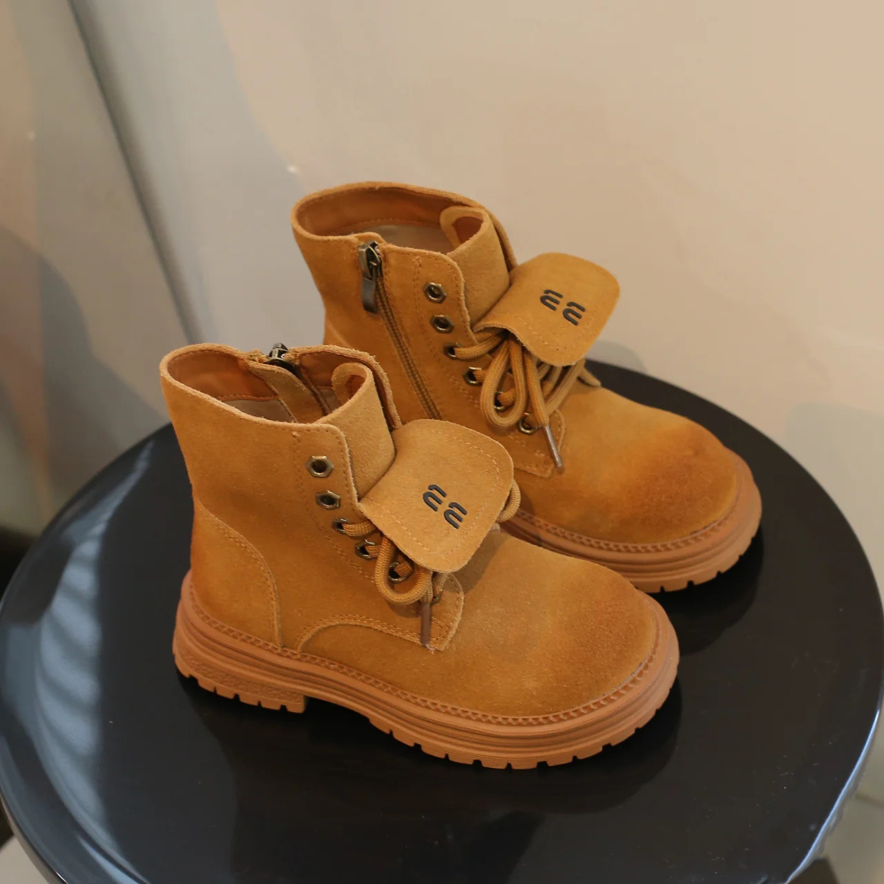 Ankle Woman Cowboy boots Winter Round Toe Lace-up Short Womens Platform Designer Knight Boots Shoes with box