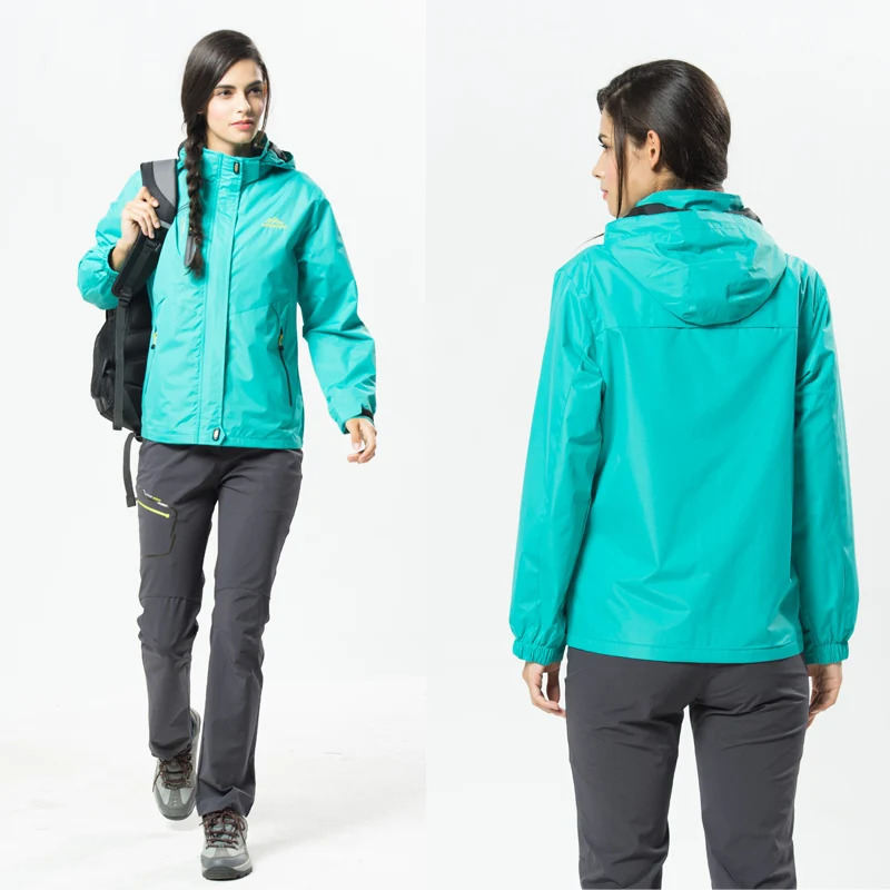 TRVLWEGO Womens Autumn Waterproof Rain Jacket Camping Lightweight Raincoat Hooded Hiking Softshell Windbreaker Coats 241114