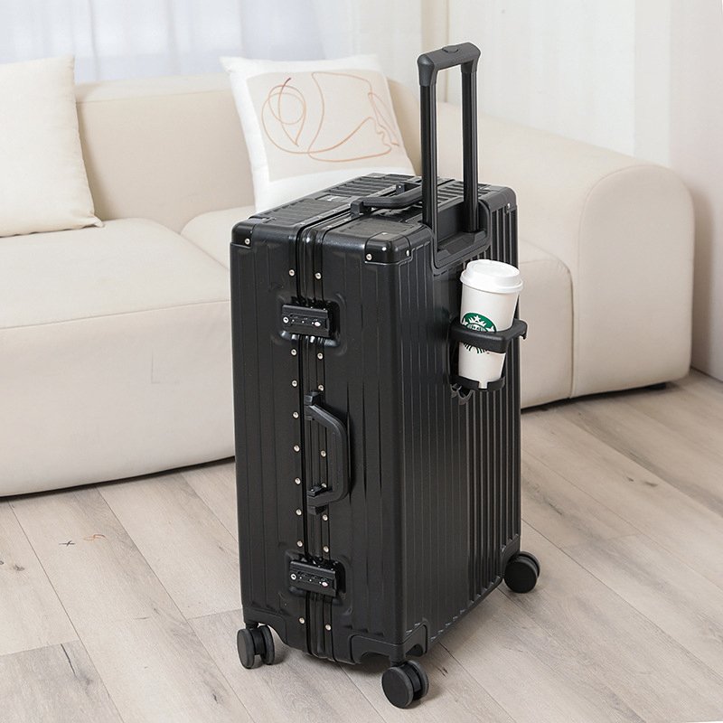 sushimu Carry On Lage with Cup Phone Holder Hard Shell Rolling Travel Suitcase with Spinner Wheels 20 24 26 Inch O18J#