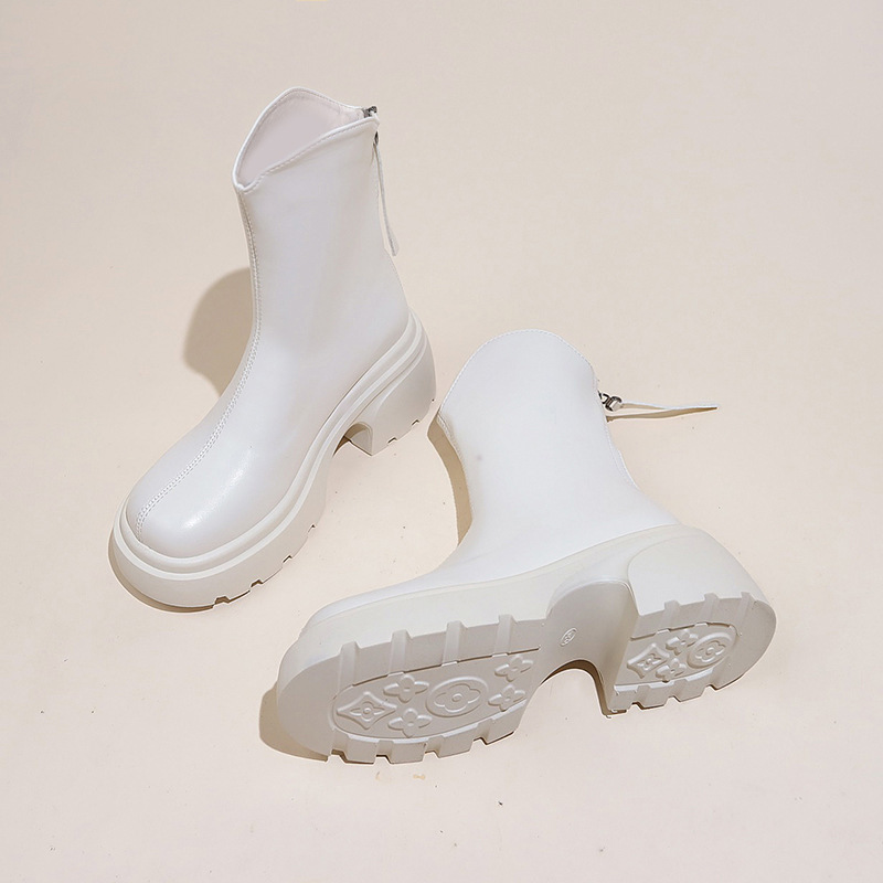 Women's Thick Soled New British Style Thick Heeled Short Boots.