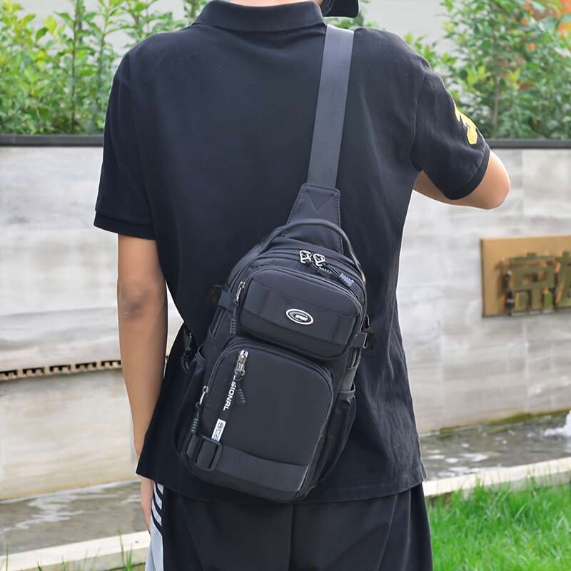 1 large capacity men's chest multifunctional bag, small travel sports crossbody bag