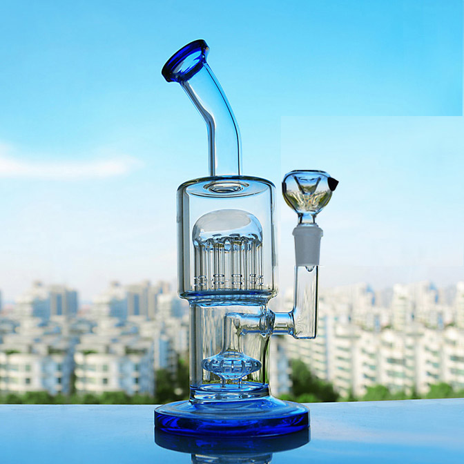 TORO Glass Water Bongs Arm tree Perc Hookahs shisha Smoke Glass Water Pipes Glass Oil Rigs With 18mm Banger 22Cm Tall
