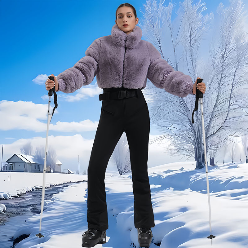 Outdoor Sports Slim Thermal 1Ps Hoodie Jumpsuits Winter Women Ski Clothing Windproof Snowboard Suit Waterproof Snow Set