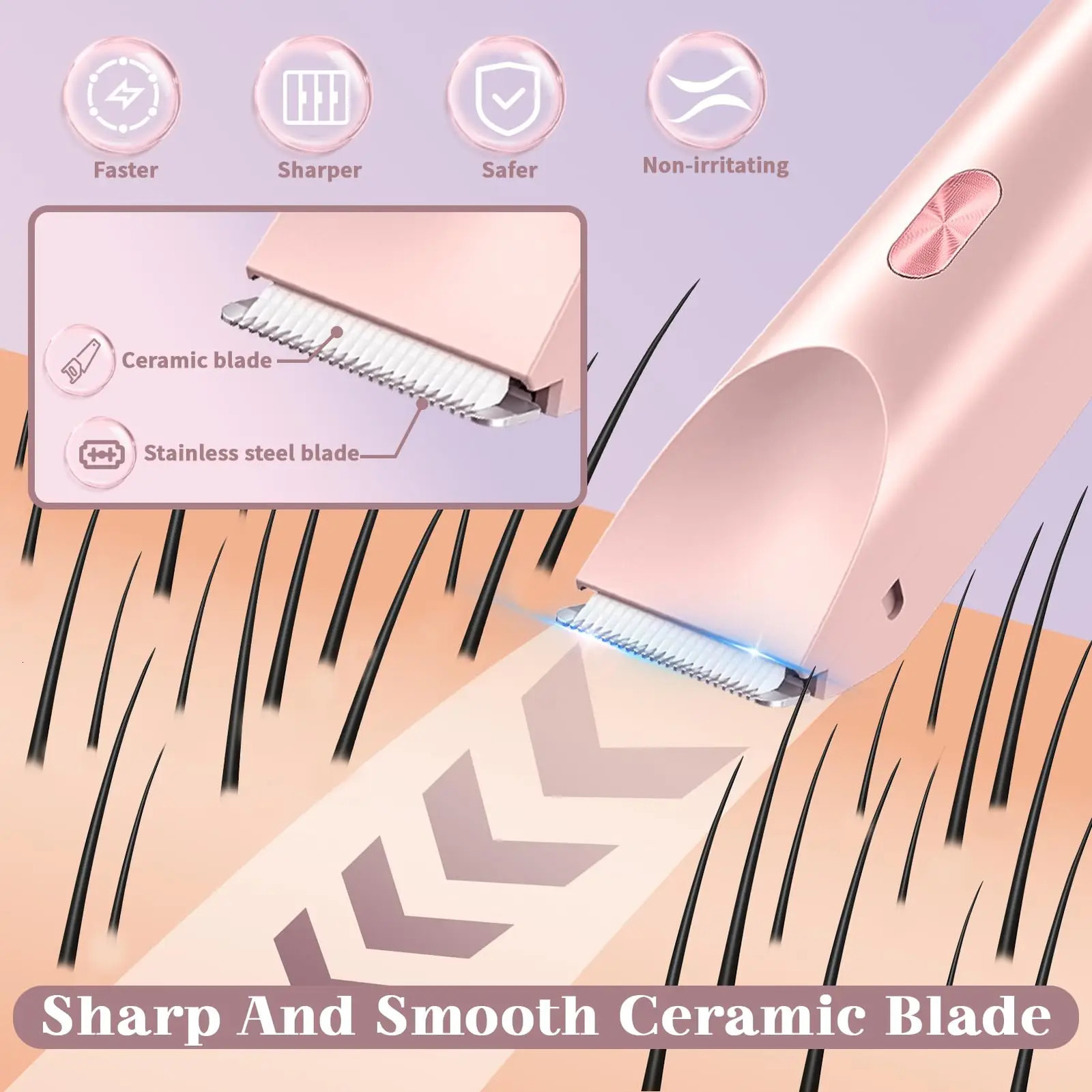 Electric Shaver for Women Waterproof Wet Dry Hair Razors 2 in 1 Double Head Dual Bikini Trimmer Detachable 241114