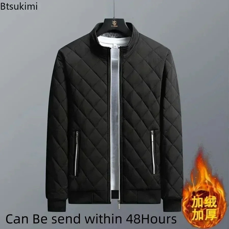 Mens Thick Warm Bomber Jacket Coats Autumn Winter Fleece Lined Casual for Men Slim Fit Clothing Parkas 5XL 241115