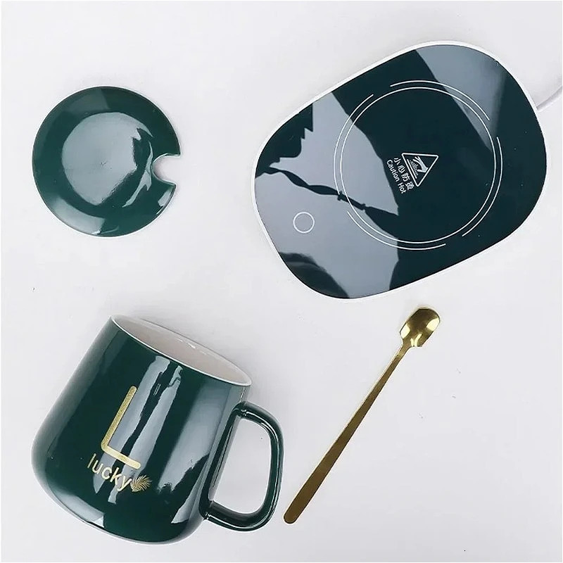 Constant Temperature Cup Creative Heating Coffee Mug Warmer Smart Vacuum 55 Explosion Proof Heater Gift Set for Home Office w241115