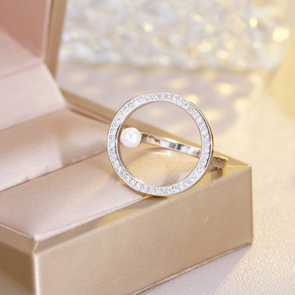 Elegant Wedding Rings Simple Fashion Jewelry Ins Top Sell Pave White Sapphire CZ Diamond 925 Silver Fill Party Eternity Women Open Circle Ring For Lov