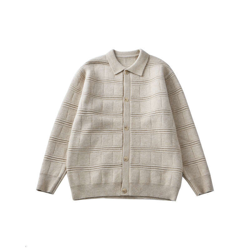 APO Wear | Men's Knitted Cardigan Coat Thick Autumn/Winter High End Korean Edition Lazy Loose Collar Sweater