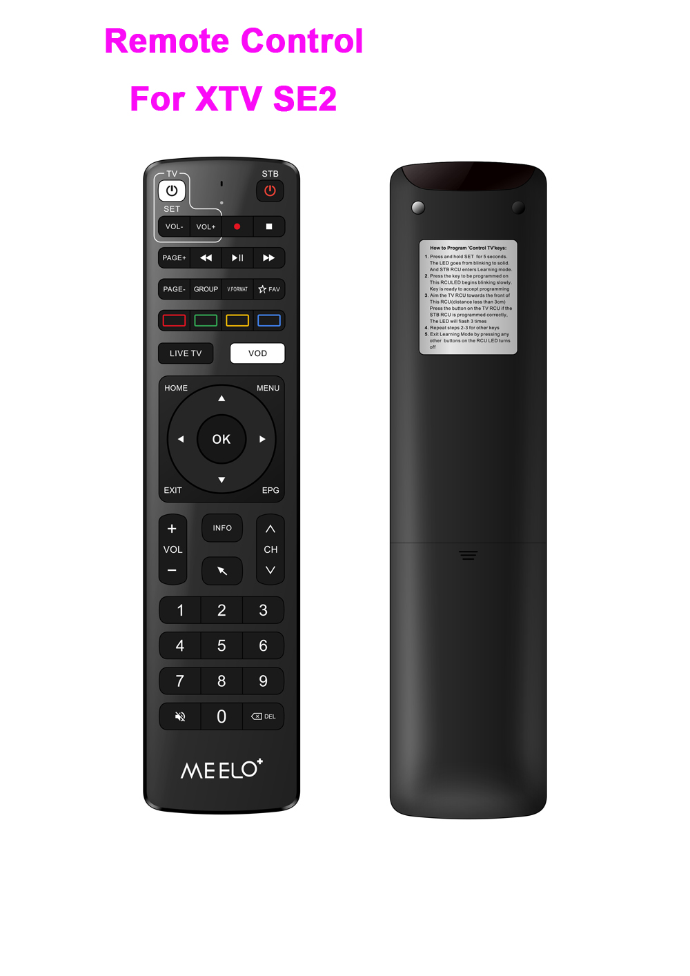 New MEELO+ Remote Control Suitable for XTV SE2 Lite DUO XTV Pro Amlogic S905W2 4K TVBOX